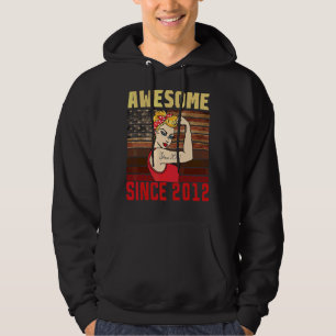 10 Year Old Awesome Since 2012 10th Birthday Wome Hoodie