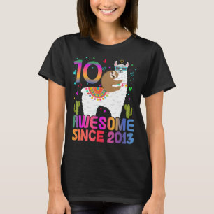 10 Year Old Awesome Since 2013 10th Birthday Teens T-Shirt