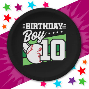 10 Year Old Baseball Party Theme 10th Birthday Boy Paper Plate