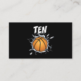 10 Year Old Basketball Birthday Party 10th Boy Business Card