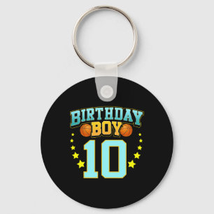 10 Year Old Basketball Player 10th Birthday Party Key Ring