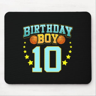 10 Year Old Basketball Player 10th Birthday Party  Mouse Pad