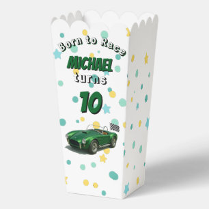 10 Year Old Birthday Party Green Racing Car Favour Box
