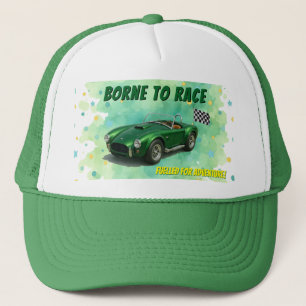10 Year Old Birthday Party Green Racing Car Trucker Hat