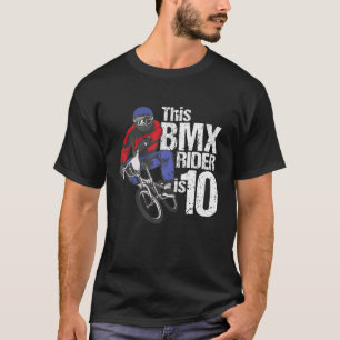 10 Year Old BMX Birthday Party Boys Dirt Bike Race T-Shirt