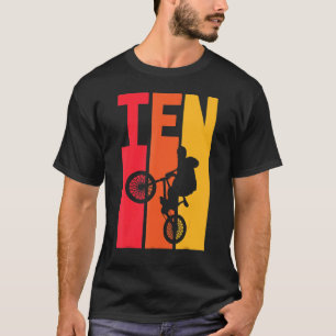 10 Year Old Bmx Birthday Party Boys Dirt Biking 10 T-Shirt