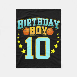 10 Year Old Bysketbyll Player 10th Birthday Party  Fleece Blanket