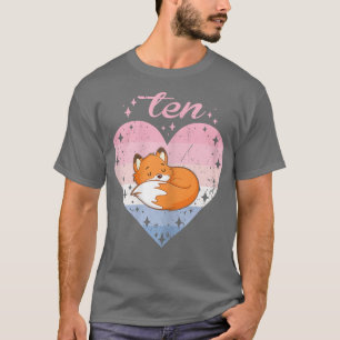 10 Year Old Cute Fo Birthday Girl 10th Bday 6  T-Shirt