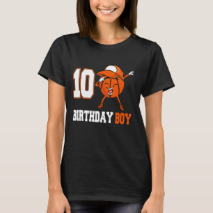 10 Year Old  Dabbing Basketball 10th Birthday Boy  T-Shirt