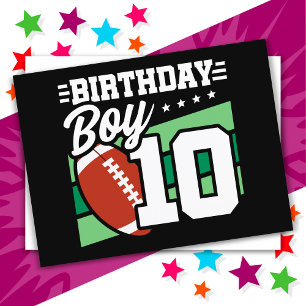 10 Year Old Football Party Theme 10th Birthday Boy Postcard