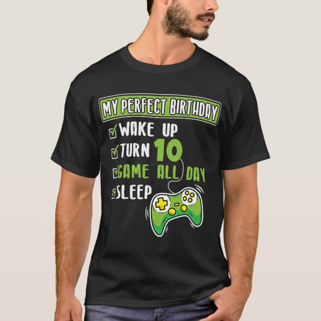 10 Year Old Gamer Boy 10 Perfect T-Shirt (Front)