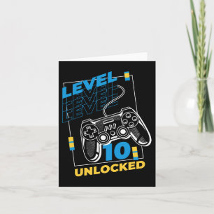 10 Year Old Gamer Gaming 10th Birthday - Level 10  Card