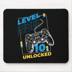 10 Year Old Gamer Gaming 10th Birthday - Level 10  Mouse Pad