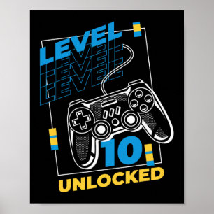 10 Year Old Gamer Gaming 10th Birthday - Level 10  Poster