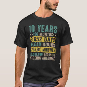 10 Year Old Gifts Vintage Awesome 10th Birthday Co T-Shirt