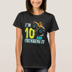 10 Year Old Girl 10th Birthday Monster Truck Boy C T-Shirt