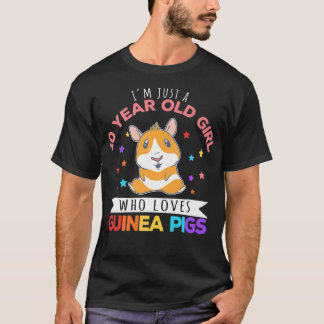 10 Year Old Girl Who Loves Guinea Pigs Lover Wheek T-Shirt