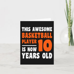 10 Year Old Happy 10th Birthday Basketball 10th Bi Card