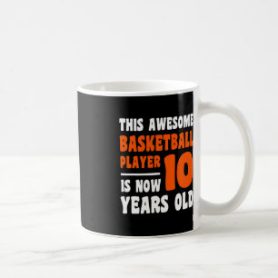 10 Year Old Happy 10th Birthday Basketball 10th Bi Coffee Mug
