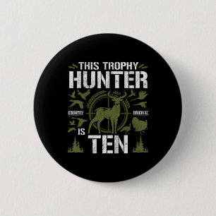 10 Year Old Hunting Birthday Party Deer Hunter 10t 6 Cm Round Badge
