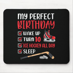10 Year Old Ice Hockey Birthday Party 10th Boy Bda Mouse Pad