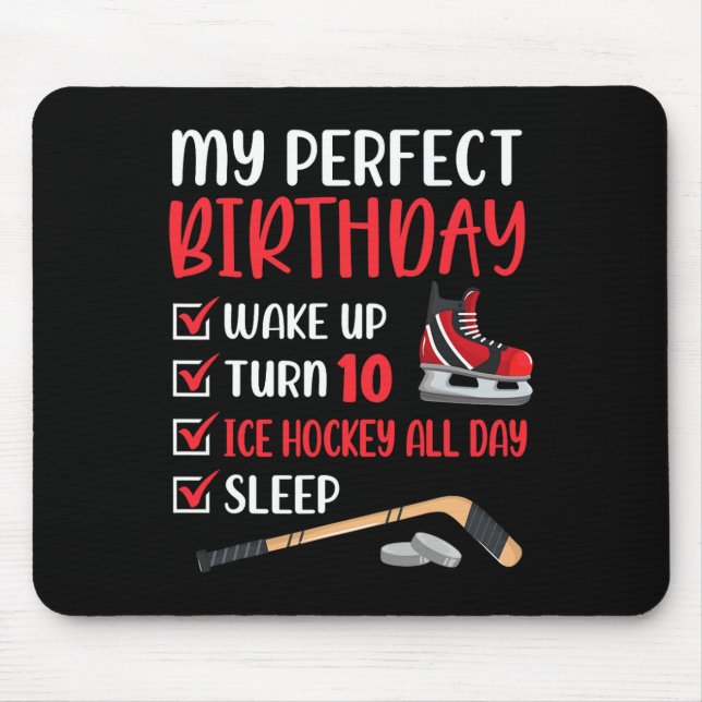 10 Year Old Ice Hockey Birthday Party 10th Boy Bda Mouse Pad (Front)