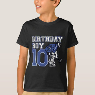 10 Year Old Ice Hockey Goalie Themed Birthday 10th T-Shirt