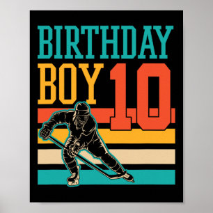 10 Year Old Ice Hockey Themed 10th Birthday Party Poster