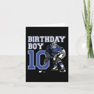 10 Year Old Ice Hockey Themed Birthday Party 10th  Card