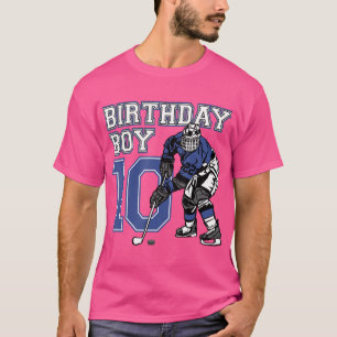 10 Year Old Ice Hockey Themed Birthday Party 10th T-Shirt