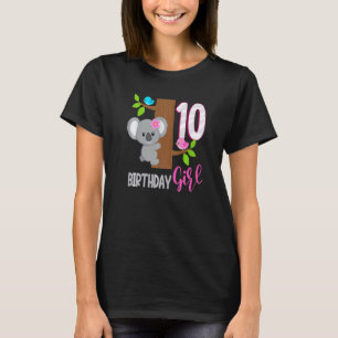 10 Year Old Koala Birthday Koalafied Girl 10th Bir T-Shirt