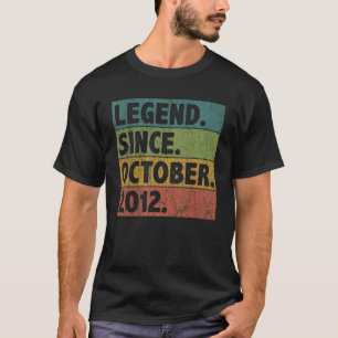 10 Year Old  Legend Since October 2012 10th Birthd T-Shirt