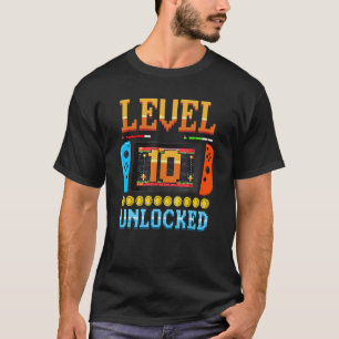 10 Year Old Level 10 Unlocked 10th Birthday Video T-Shirt
