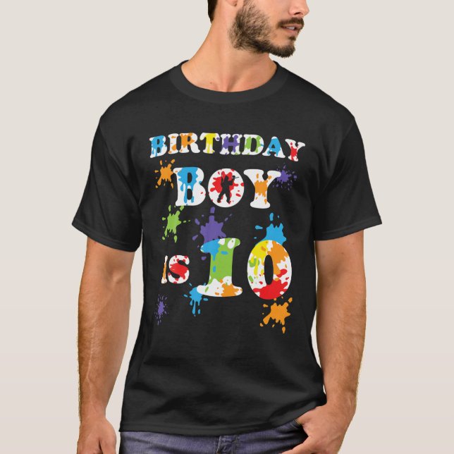 10 Year Old Paintball Birthday Party 10Th Birthday T-Shirt (Front)