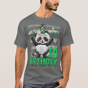 10 Year Old Panda 10th Birthday Girl Boy Panda Bir T-Shirt
