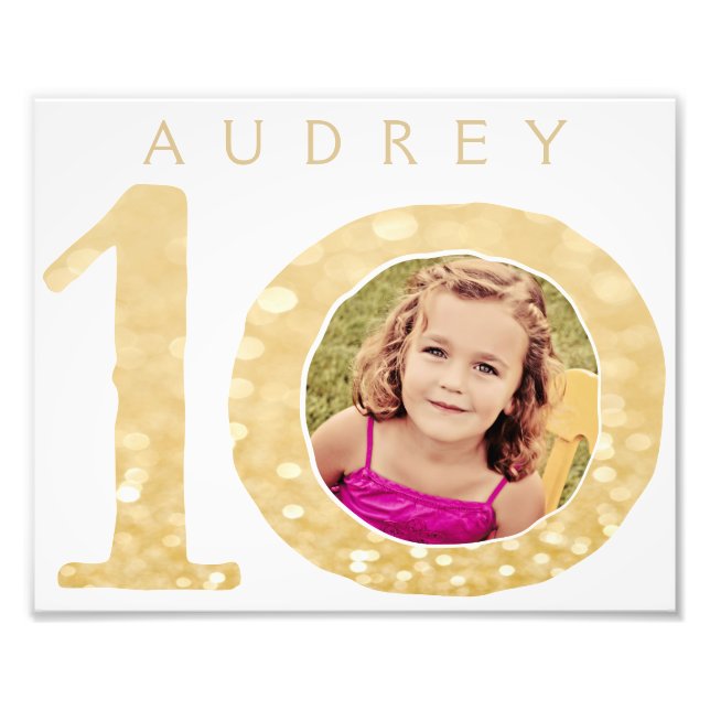 10 Year old Personalised Boy Girl Photo Keepsake (Front)