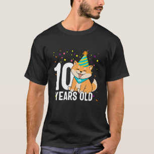 10 Year Old Shiba Inu Dog Lover 10Th Birthday Part T-Shirt