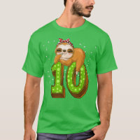 10 Year Old Sloth 10th Birthday Girl Party Cute Sl