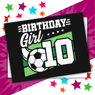 10 Year Old Soccer Football 10th Birthday Girl Postcard