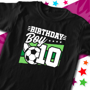 10 Year Old Soccer Football Kids 10th Birthday Boy T-Shirt