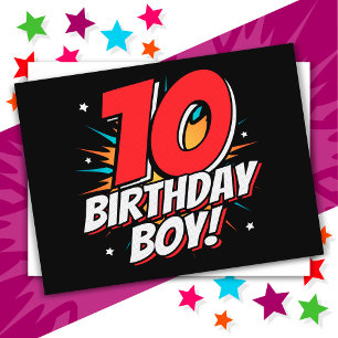 10 Year Old Superhero Birthday Boy 10th Birthday Postcard