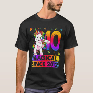 10 Year Old Unicorn Flossing 10Th Birthday Unicorn T-Shirt