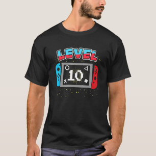 10 Year Old Video Games Gaming Level 10 Birthday T-Shirt