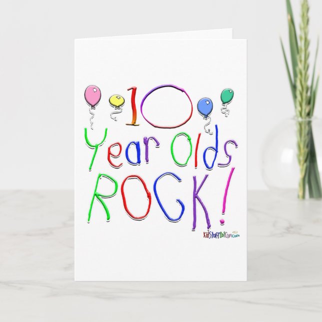 10 Year Olds Rock! Greeting Card (Front)