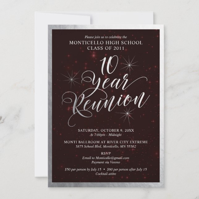 10 Year Reunion Alumni Invitation (Front)