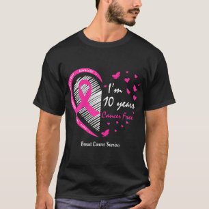 10 Year Survivor Women Mom Pink Breast Cancer T-Shirt