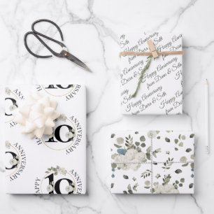 10 year Wedding Anniversary Custom Wrapping Paper Sheet
