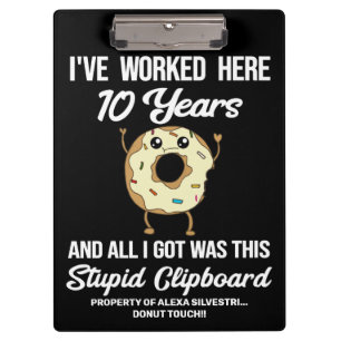 10 Year Work Anniversary 10 Years of Service Clipboard