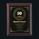 10 Year Work Anniversary | Employee Appreciation Award Plaque<br><div class="desc">10 year work anniversary quotes award,  for Employee Appreciation. personalised gift</div>