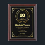 10 Year Work Anniversary | Employee Appreciation Award Plaque<br><div class="desc">10 year work anniversary quotes award,  for Employee Appreciation. personalised gift</div>